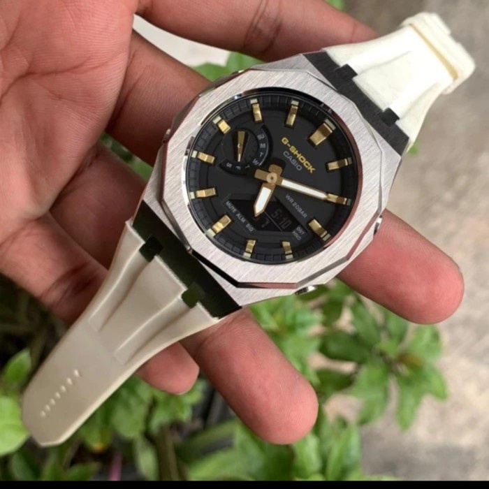 ✅Original Jam Casio Gshock Ga2100 Original Gold Index Silver Rubber Green Gen5 Limited