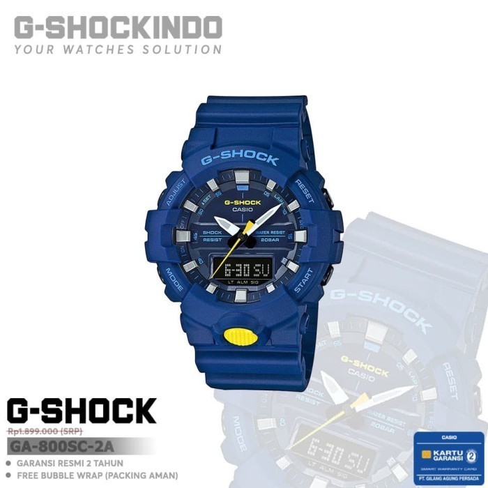✅Original Casio G-Shock Ga-800Sc-2A / Ga-800Sc-2Adr Original Berkualitas