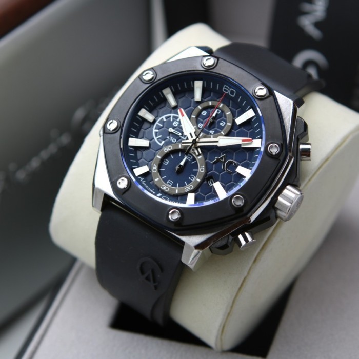 ✅Original Jam Tangan Alexandre Christie Pria Ac 9601 Collection - Blackk Silver Berkualitas