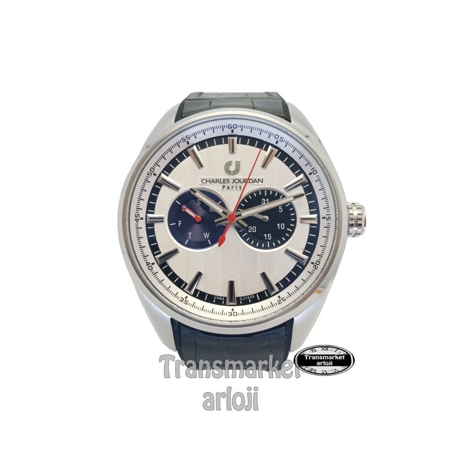 ✅Ready Jam Tangan Pria Charles Jourdan Cj1039-1312M Silver Hitam Original Berkualitas
