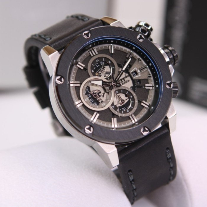 ✅Original Alexandre Christie Ac 6491 Silver Black Ac6491 Pria Original Terbatas