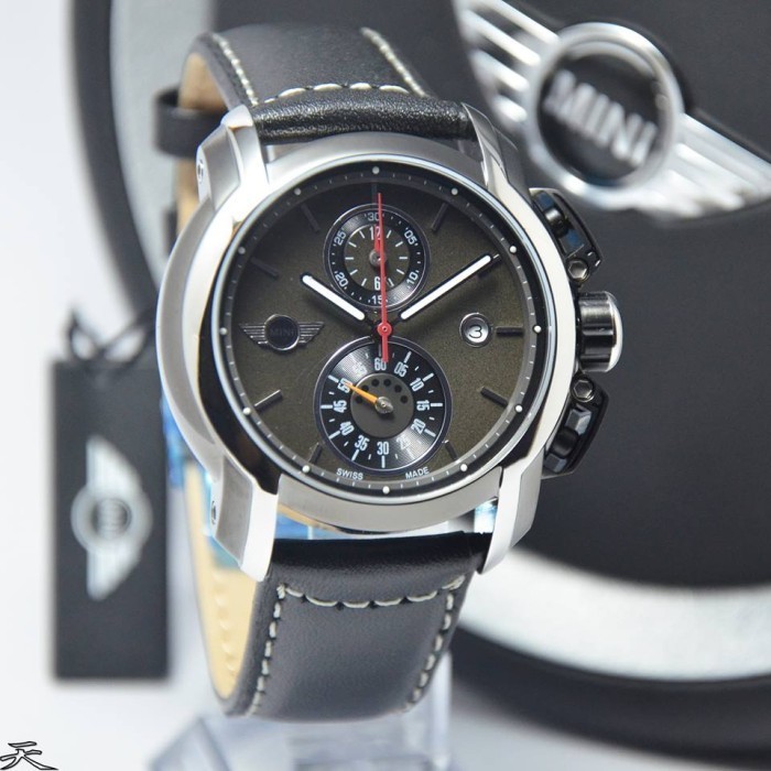 ✅New Ori Mini Cooper 32 - Jam Tangan Pria Kulit Original - Black Diskon