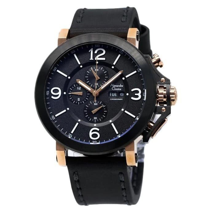 ✅Original Jam Tangan Pria Alexandre Christie Original Ac6281 Black Gold Limited