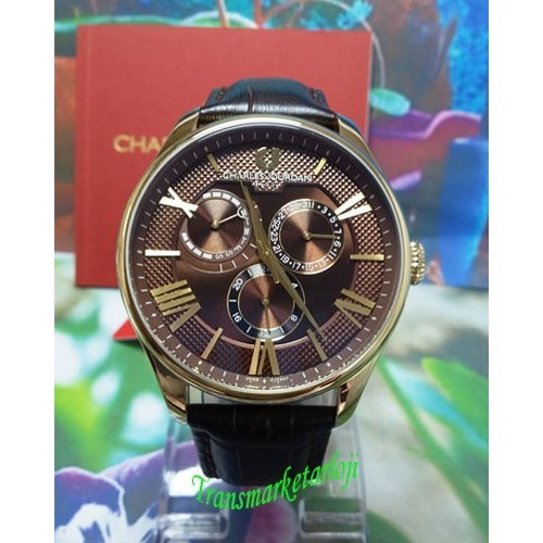 ✅Ready Jam Tangan Pria Charles Jourdan Cj1047-1243M Gold Brown Original Terbatas