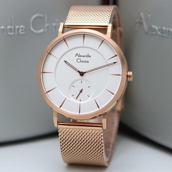 ✅Original Jam Tangan Pria Alexandre Christie Ac 8586 Rosegold Original Limited