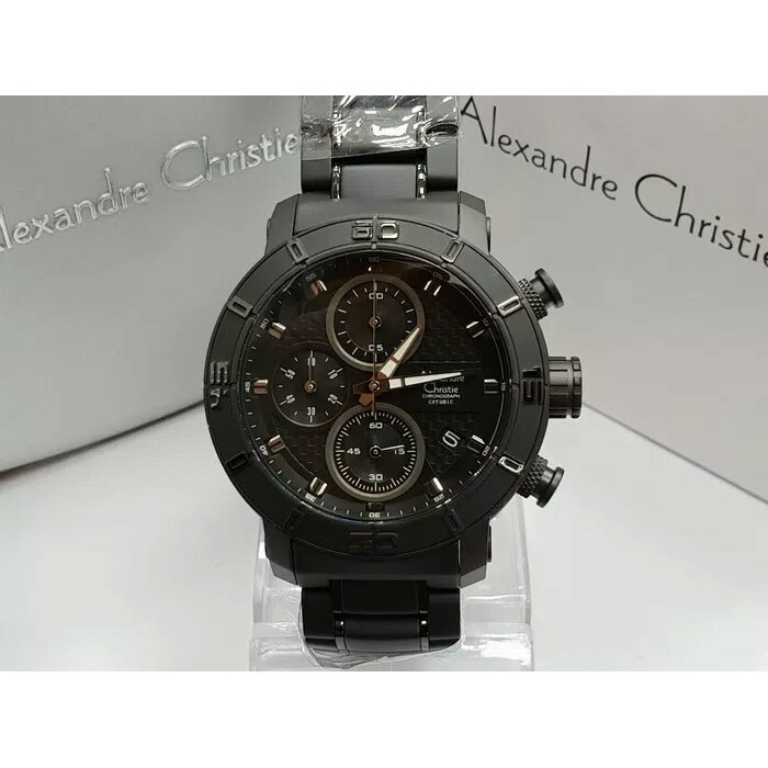 ✅Sale Jam Tangan Pria Alexander Christie Ac 6292 Cowok Full Black Berkualitas