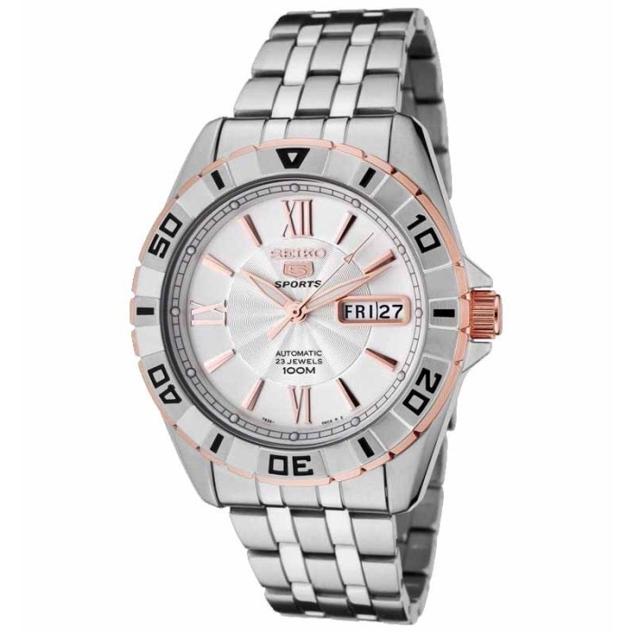 ✅Sale Seiko 5 Snzh84 Full Silver Rose Gold Terbatas