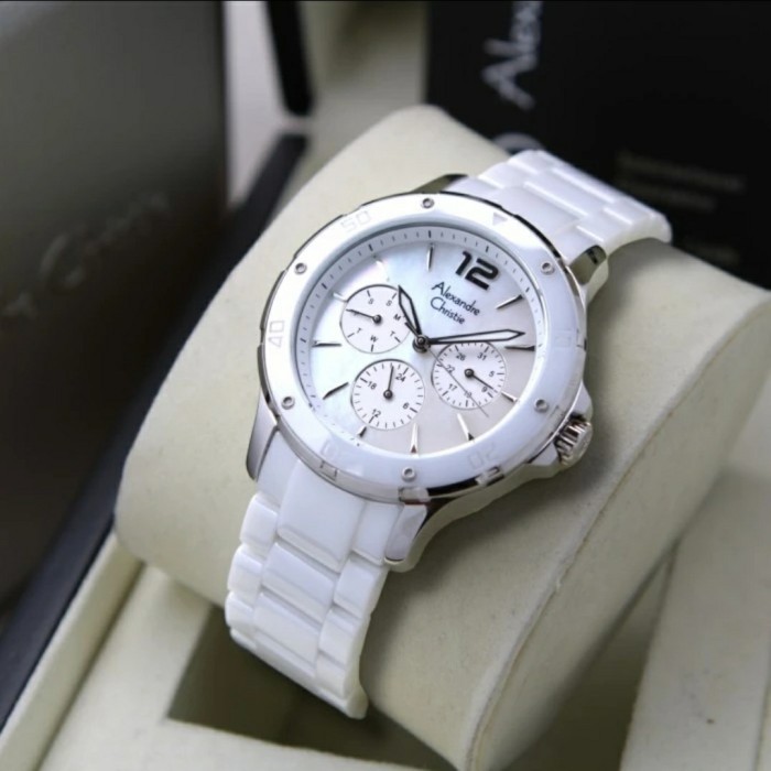 ✅Sale Jam Tangan Wanita Alexandre Christie Ac2438 Ac 2438 White Silver Terbatas