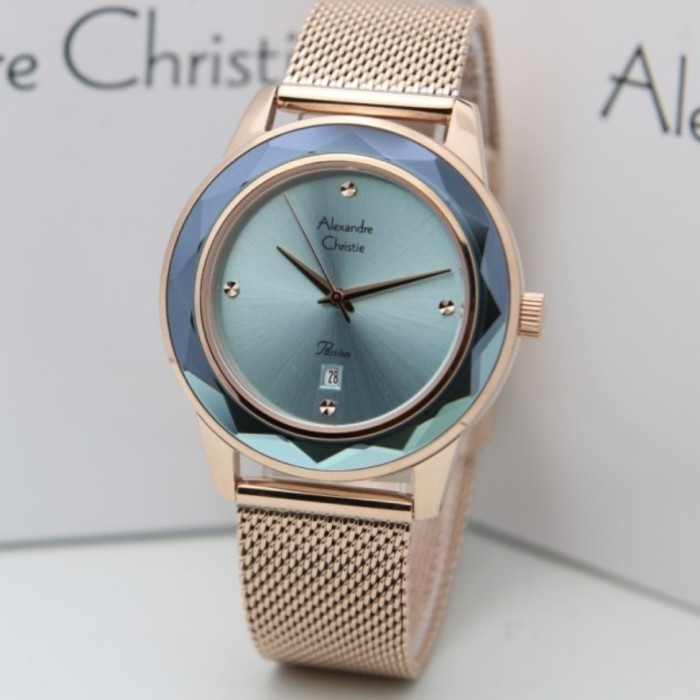 ✅Termurah Jam Tangan Wanita Alexandre Christie Original Ac2908 Blue Rosegold Limited