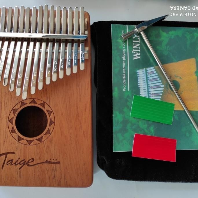Kalimba 17 Key Merek Taige Kayu Mahogani/Calimba Kualitas Premium