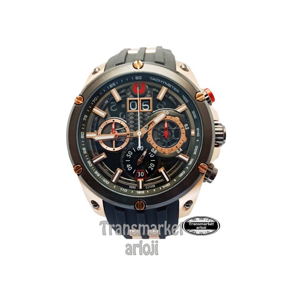 ✅Ori Jam Tangan Pria Charles Jourdan Cj1036-1572C Rose Gold Hitam Original Terbaru