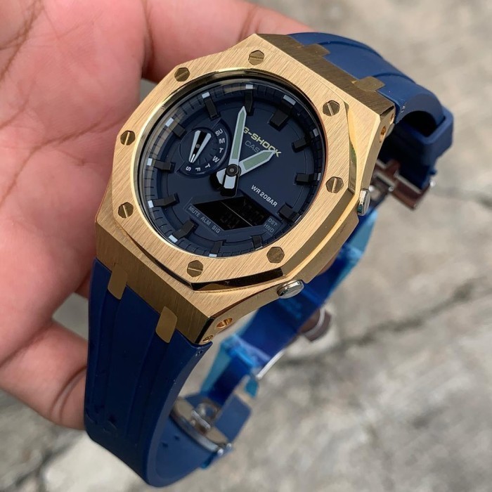 ✅Ori Casio G-Shock Ga 2100 Steel Gold Original Custom Ap Et-2Adr Terbatas