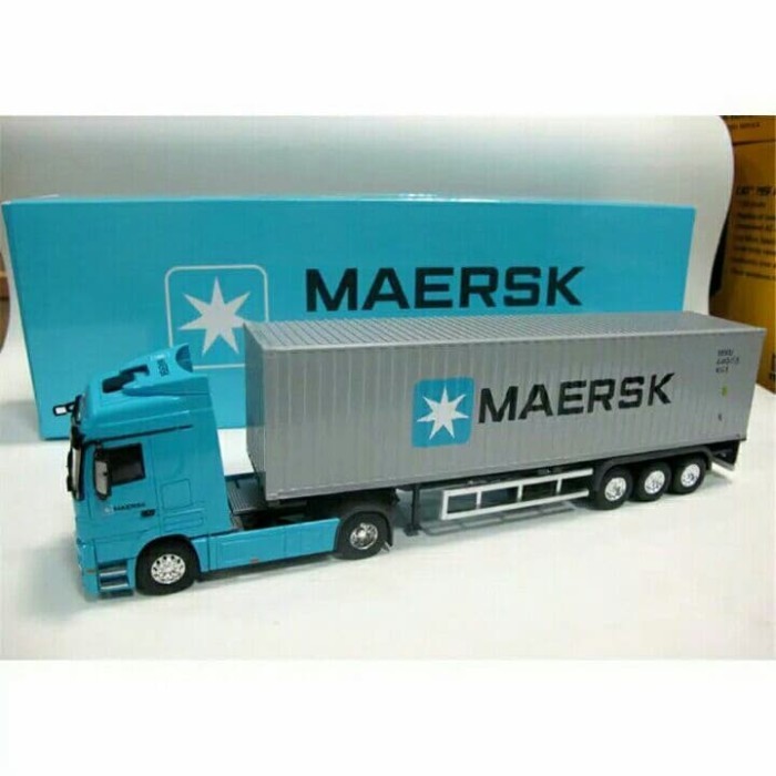 [Original] Diecast Miniatur Truk Kontainer Maersk Line Mercedes Actros Truck Limited