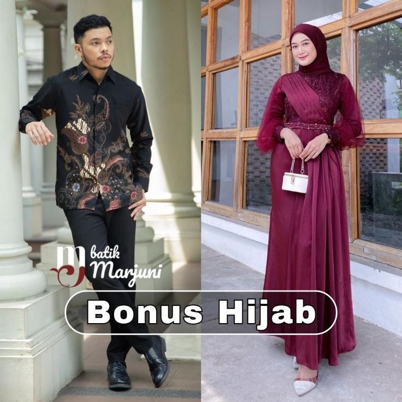 TERLARIS (ADA JUMBO) Amara Dress Couple Kemeja Batik gamis busui Brokat kombinasi gamis muslim wanita gamis premium NVH
