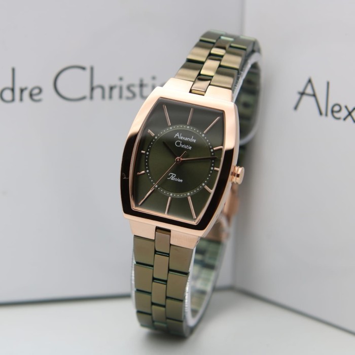 ✨Baru Alexandre Christie Wanita Ac2895 / Ac 2895 Rosegold Green Original Berkualitas