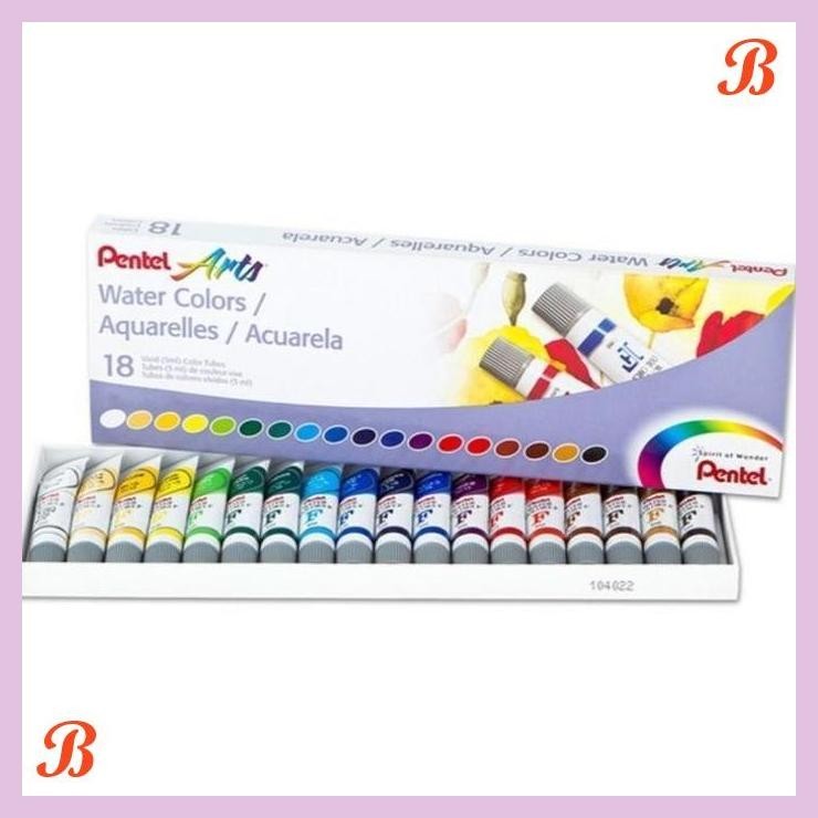 

| KG | PENTEL ARTS 18 WATER COLOURS CAT AIR 18 WARNA WFRS-18