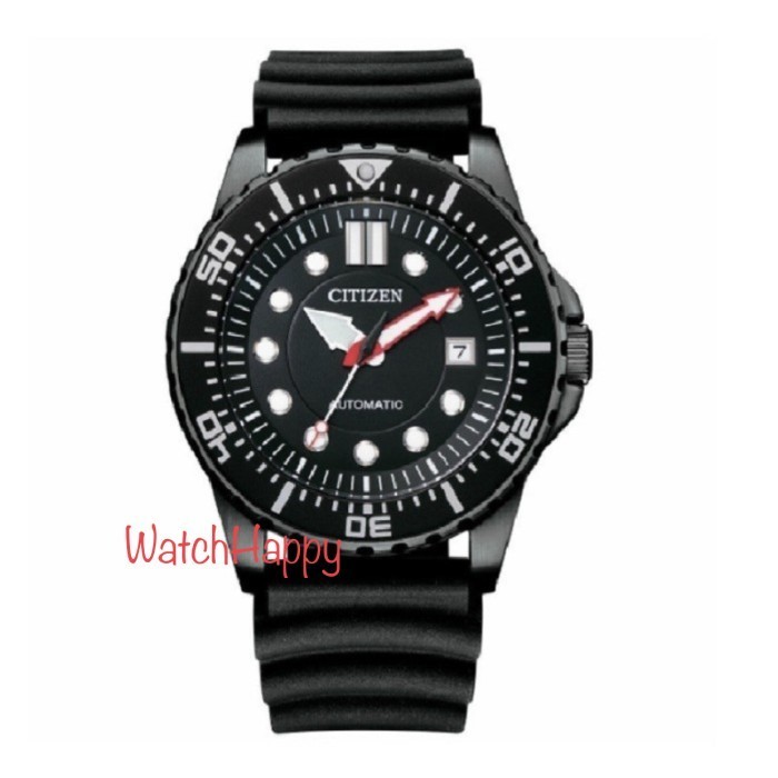 ✨New Watchhappy Citizen Nj0125-11E Black Dial Rubber Nj0125-11 100Original Terbatas