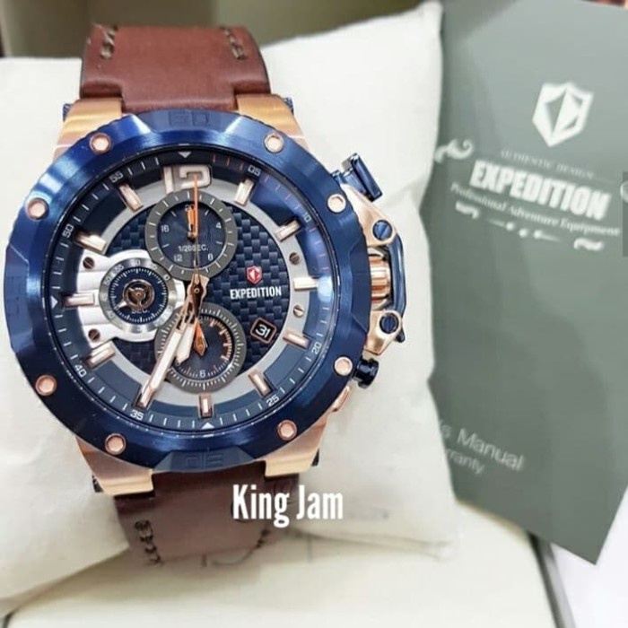 ✨Baru Jam Tangan Pria Expedition E 6751 / E6751 Original Rosegold Blue Limited