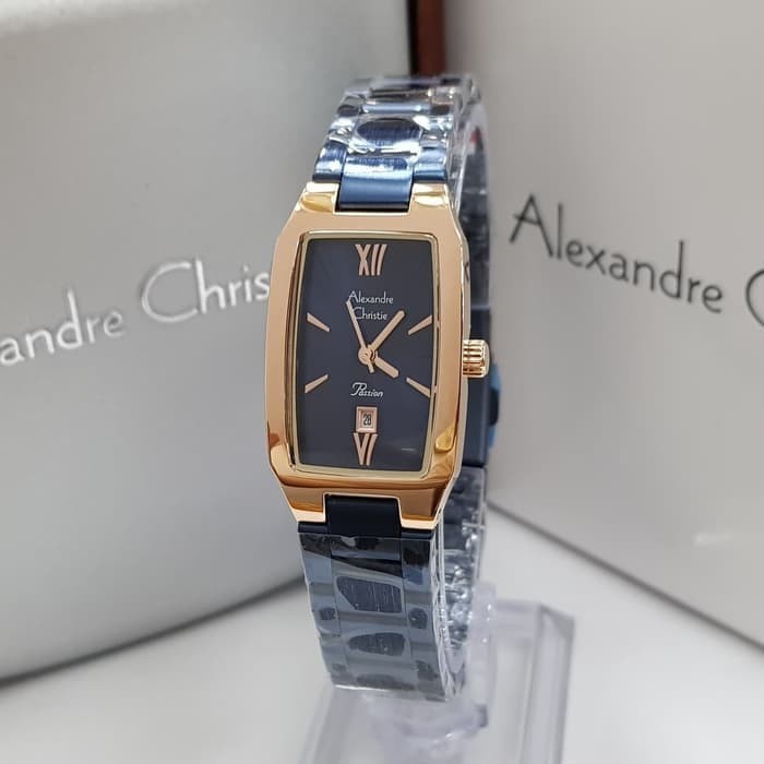 ✨Baru Jam Tangan Cewek / Wanita Alexandre Cristie Ac 2455 Blue Rosegold Terbaru