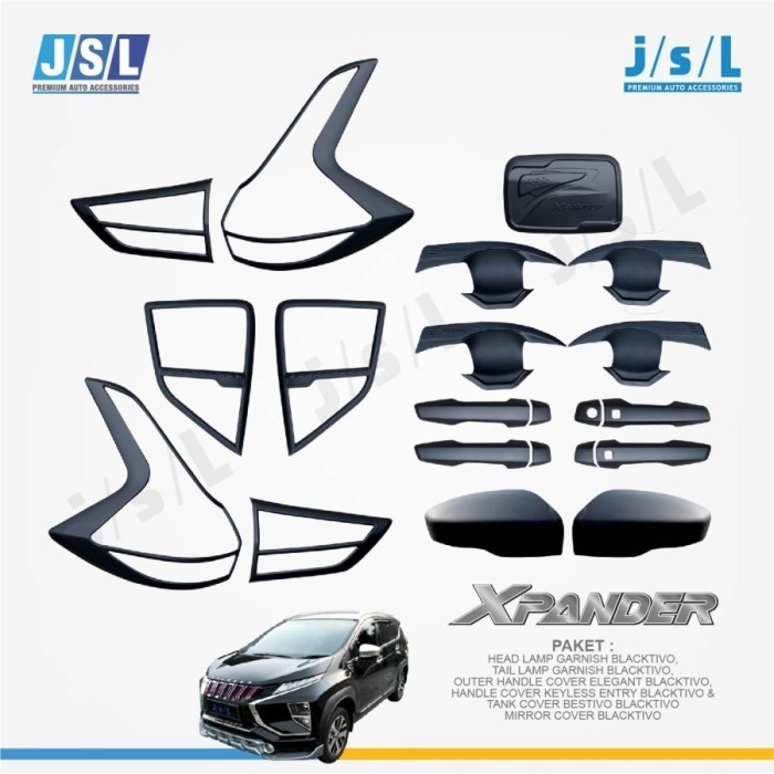 ✨New Ori Paket Handle Outer Tank Spion Garnis Mobil Xpander 2017-2021 Hitam Berkualitas