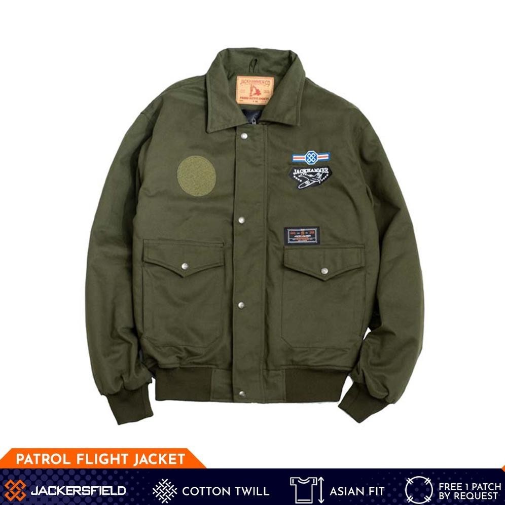 Jacket Bomber Pria Motor Keren Zarghami Jackersfld Patrol Flight Juniper Twill
