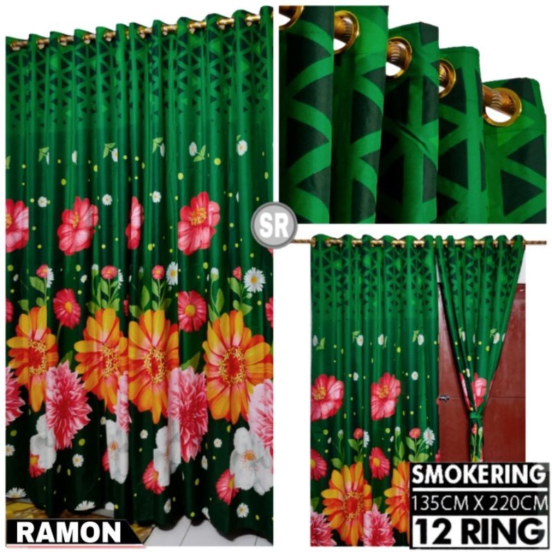 Gorden Jendela Pintu Kamar Smokring 12 Ring Minimalis Aesthetic Terbaru Panjang Tebal Batik Sultan K