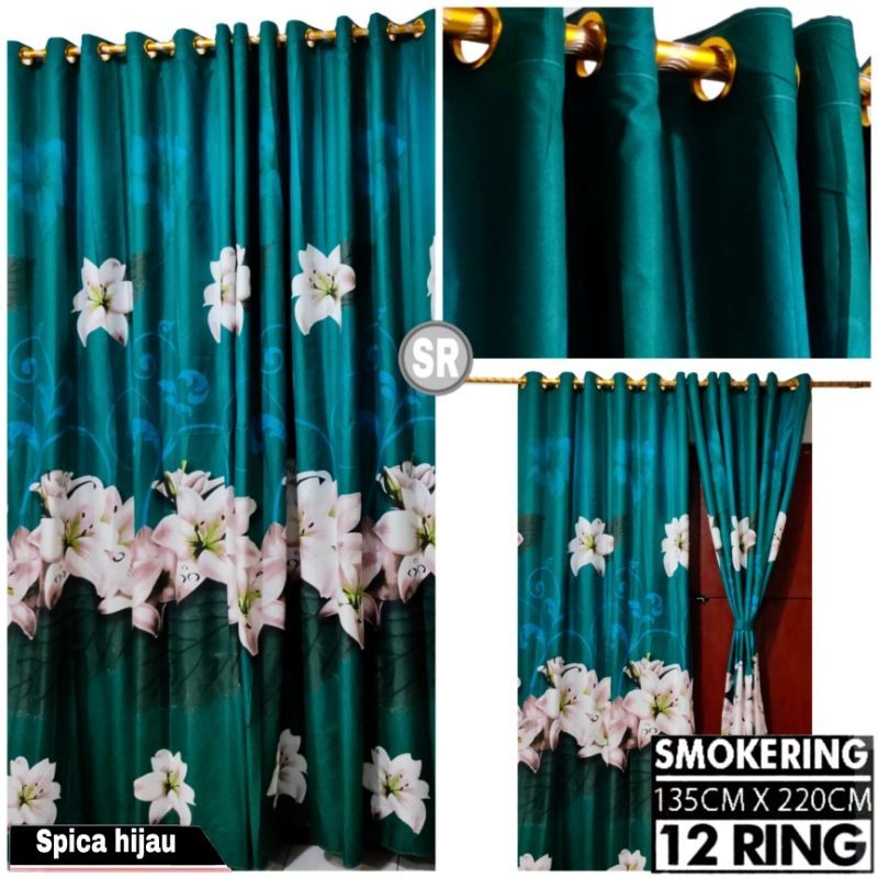 Gorden Jendela Pintu Kamar Smokring 12 Ring Minimalis Aesthetic Terbaru Panjang Tebal Batik Sultan K