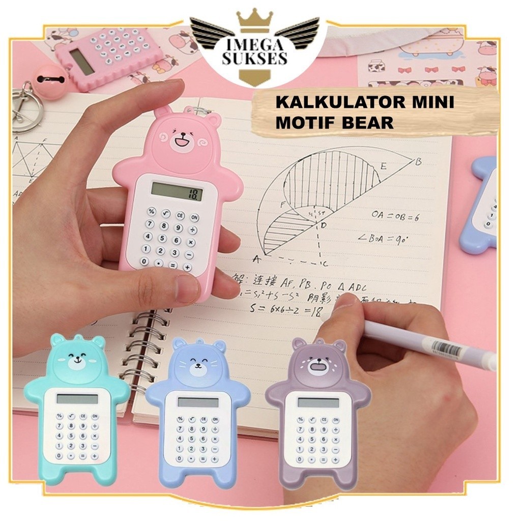 

PHG - Calculator Mini Portable Motif Bear Kalkulator Portable Mini Beruang Kalkulator Unik Kalkulator 8 Digit Mini Portable Kalkulator Beruang Tombol Karet Kalkulator Sekolah /Stationary Warna Warni