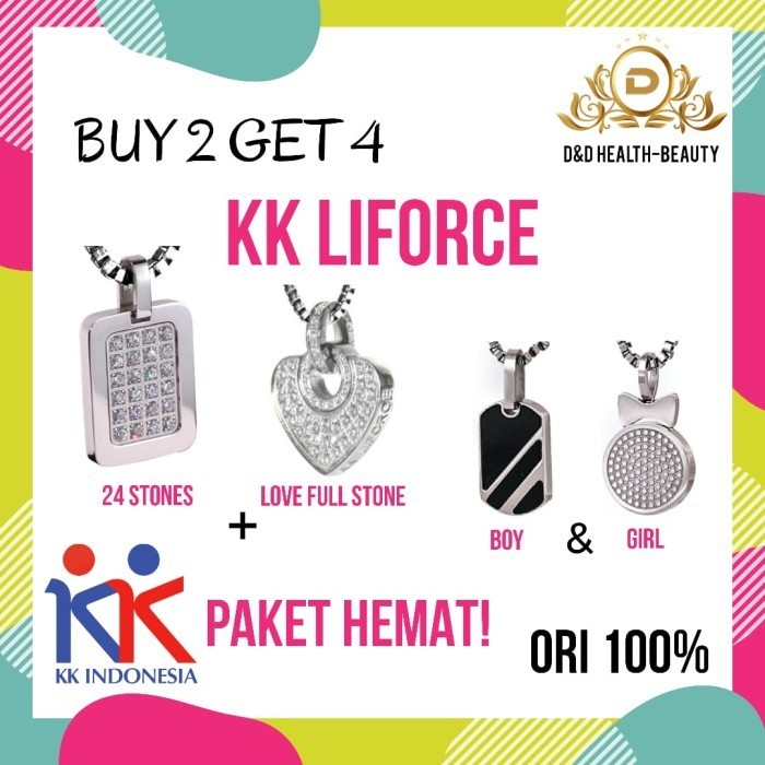 Promo Buy 2 Get 4 Kk Liforce Kalung Kesehatan / Kk Indonesia, Ori