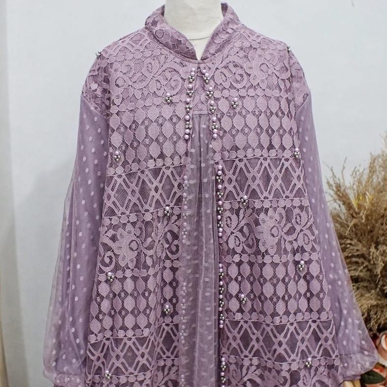 Koleksi Fashion Muslim yang Memukau. jumbo gamis premium brukat violeta mutiara ld 130 140 150 cm ||