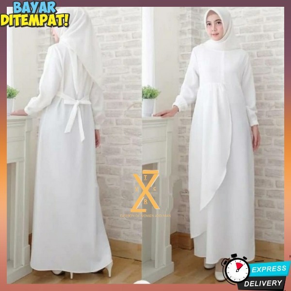 Syar'I Dress Muslimah Gamia Elegan Muslim Syar I Ghmis Lebaran Viral Dres Ibu Baju Dreas Pesta Syari