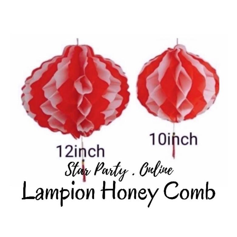 Lampion Honey Comb / Lampion Dirgahayu / Lampion HoneyComb 12" / Lampion HoneyComb 10"