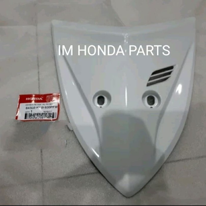 [New Ori] Cover Panel Dasi Plat Nomor Honda Vario 110 Cw Karbu Putih Original Terbaru