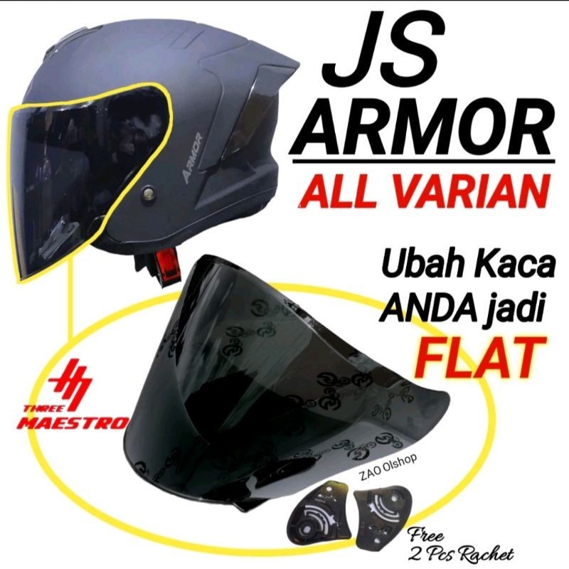 KACA HELM JS ARMOR VISOR JS ARMOR FREE RACHET