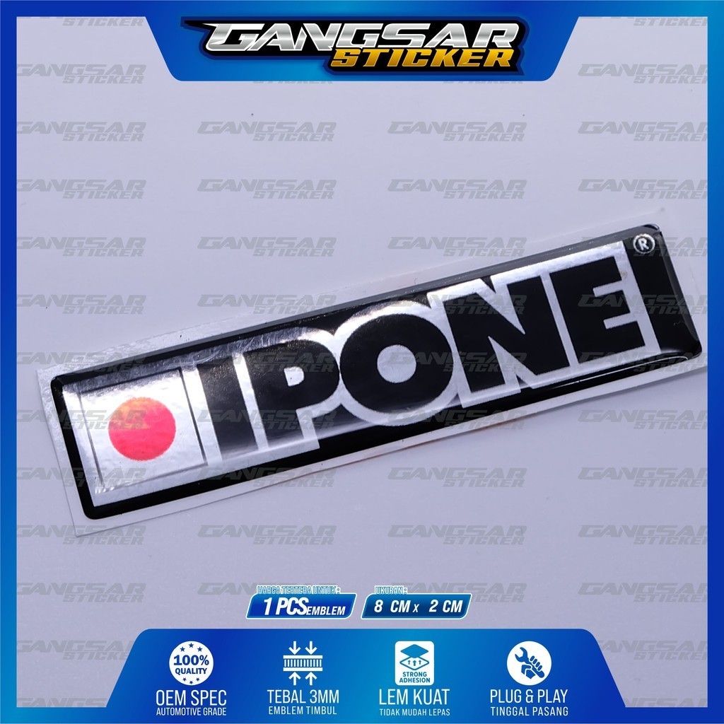 emblem ipone oil / sticker logo ipone oil / emblem timbul ipone oil / stiker timbul ipone oil / stik