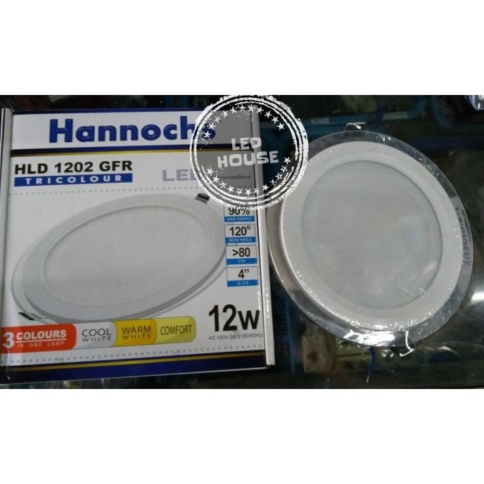 LAMPU CEILING DOWNLIGHT HANNOCHS 3 WARNA TRICOLOUR HLD 1202 GFR 12 W