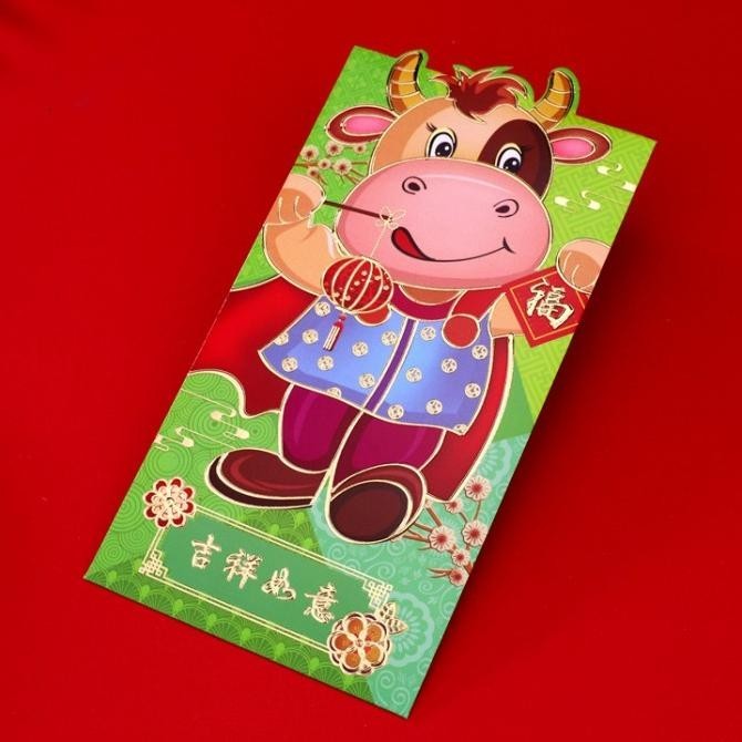 

DFG - HX003 Angpao Kerbau Panjang isi 3 Ampao Imlek Premium Ampau Kebo Emas TERLARIS