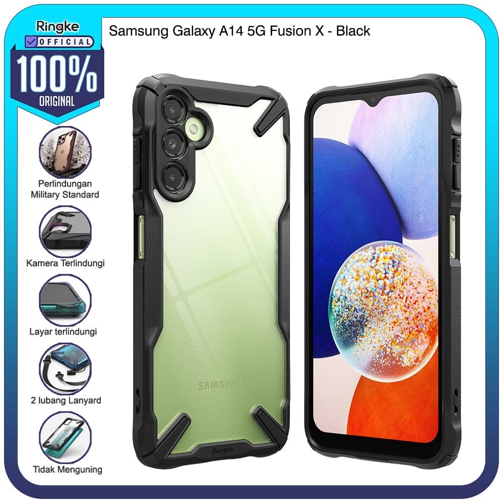 Ringke Samsung A14 5G Fusion X Black Softcase Anti Crack Slim Armor