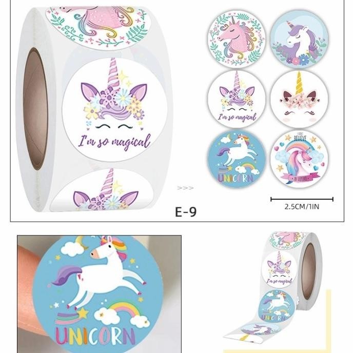 

DFG - Stiker Magical Unicorn isi 500 Label Cutting Sticker Kado Anak Pink TERLARIS