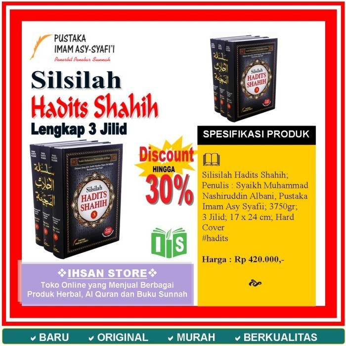 

[Baru] Buku Silisilah Hadits Shahih Lengkap 3 Jilid Pis Limited