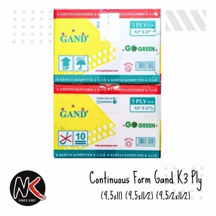 

[Baru] Kertas Komputer Kecil K3 / Continuous Form Gand 3 Ply Prs 95*11/2 Berkualitas