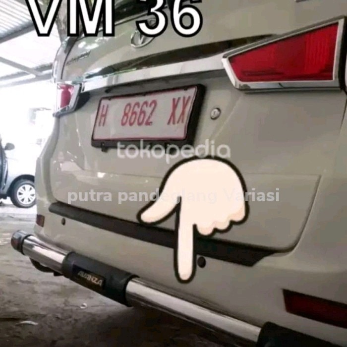 [New Ori] Tanduk Bumper Belakang Stenlis Mobil Toyota Avanza 2016 Terbatas