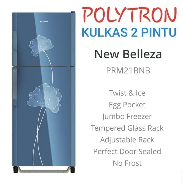 [Baru] Polytron Prm 21Bn Kulkas 2 Pintu New Belleza Prm21Bn Diskon
