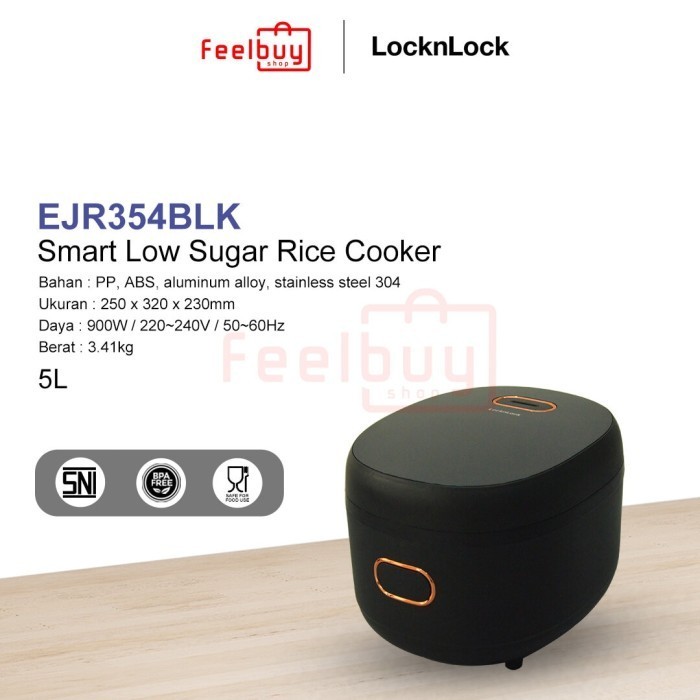 [Baru] Locknlock Smart Low Sugar Rice Cooker - Ejr354Blk Terbaru