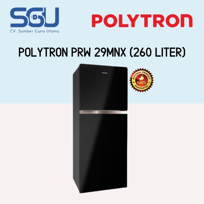 [Baru] Polytron Kulkas 2 Pintu Prw 29Mnx 260 Liter / Prw29Mnx / Prw 29 Mnx Diskon