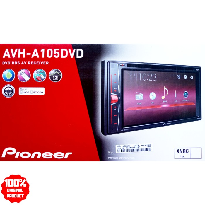 ✨Ori Double Din Mobil Pioneer Avh-105Dvd Berkualitas