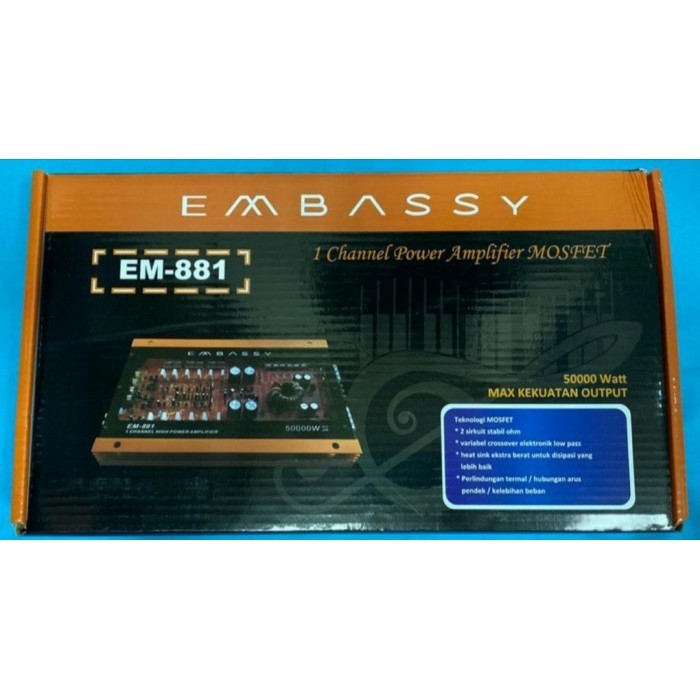 [Baru] Power Amplifier Mobil Embassy Monoblock Em-881 Berkualitas