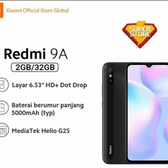 [Baru] Hp Xiaomi Redmi 9A Ram 2 32 Garansi Resmi Tam Terbaru
