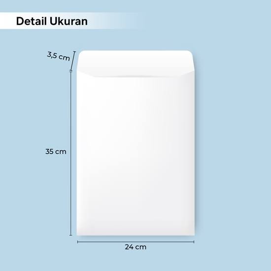 

Business White Plain Envelope F4 Map Amplop Putih Folio Polos