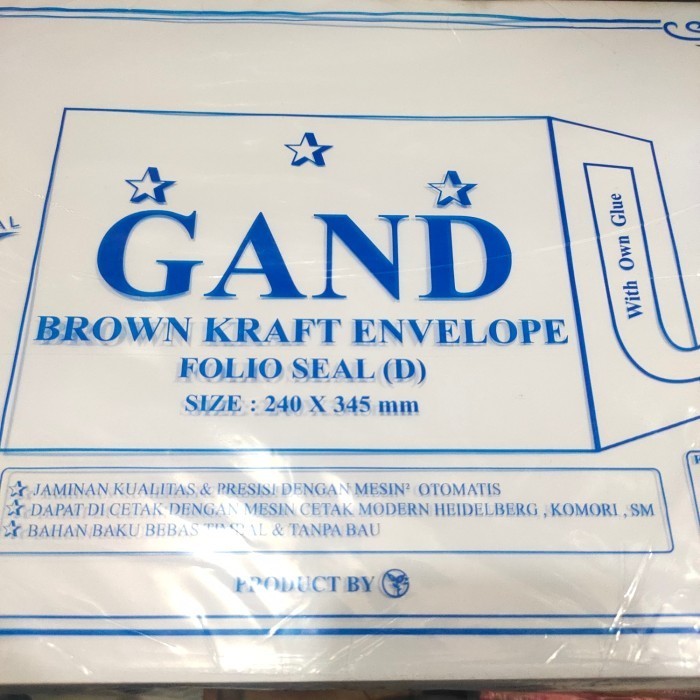 

Gand Amplop Putih Folio Seal 100Gr / Pack Isi 100 Lembar